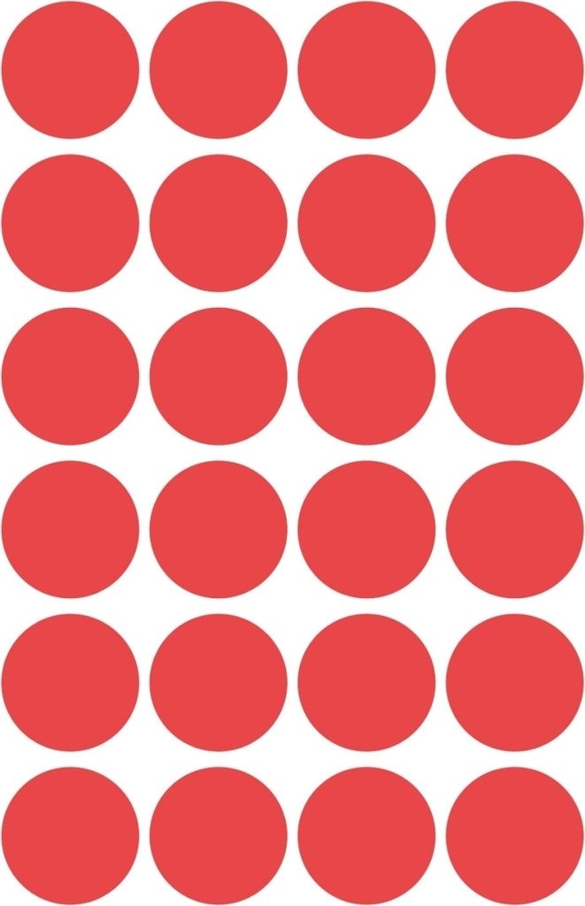 Avery Zweckform - Etikett Zweckform 3004 rund 18mm rot 96 Etiketten | 10 Stück
