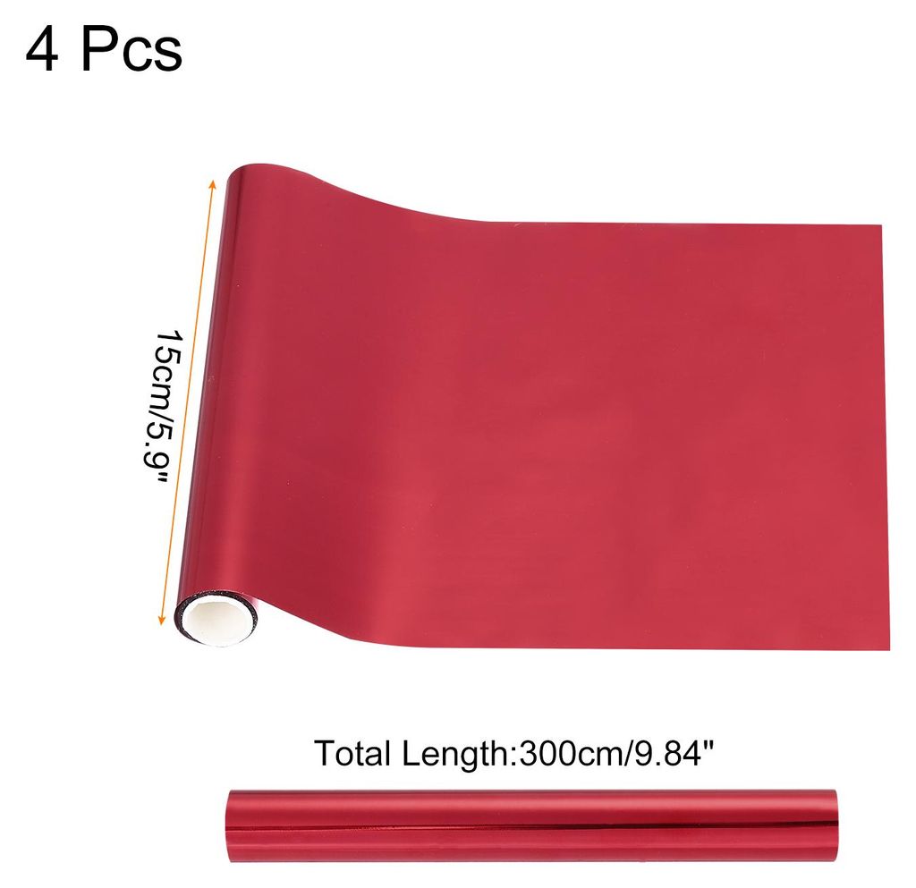 4 Stš¹ck Toner Reaktive Folie, Metallische Transfer Hei?folienrolle 15cm x 300cm Deco Folie Transferbl?tter Papier fš¹r Hei?folienstift Scrapbo...
