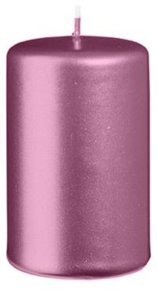 Stumpenkerzen Metallic Matt Orchidee 80 x Ø 50 mm, 12 Stück Produktbild 