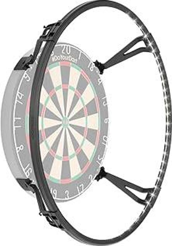 Dartscheibe | Dart Komplett-Set mit 6 Dartpfeilen & optionaler Dart-Beleuchtung | Steeldart inkl. Flights | Sisal Dartscheibe mit Schutzring | Dart...
