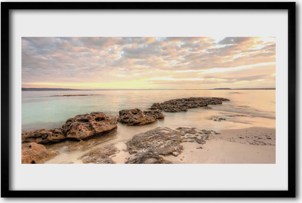 Bild 60x40 MDF-Rahmen Wandkunst Seestrandlandschaft