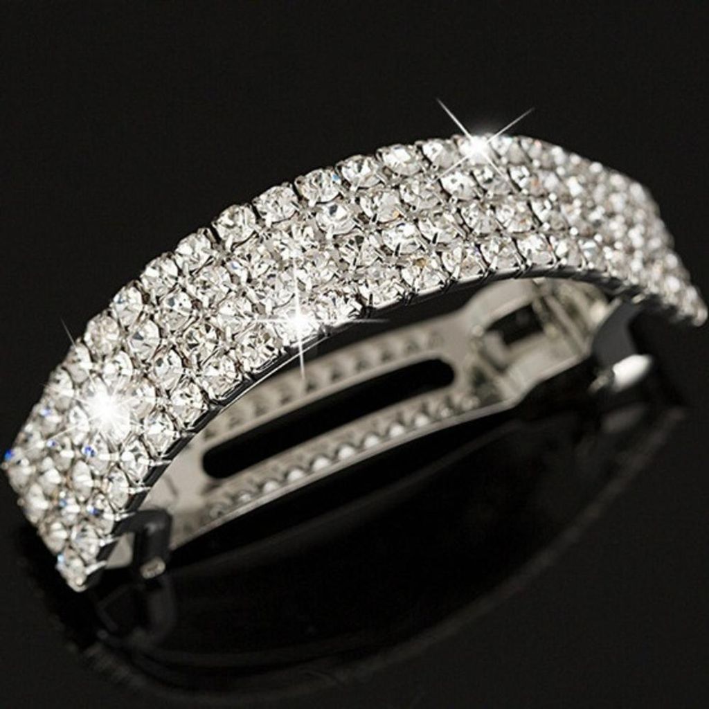 Haarspange Luxe - Elegante Silberne Spange mit Kristallen KP38322