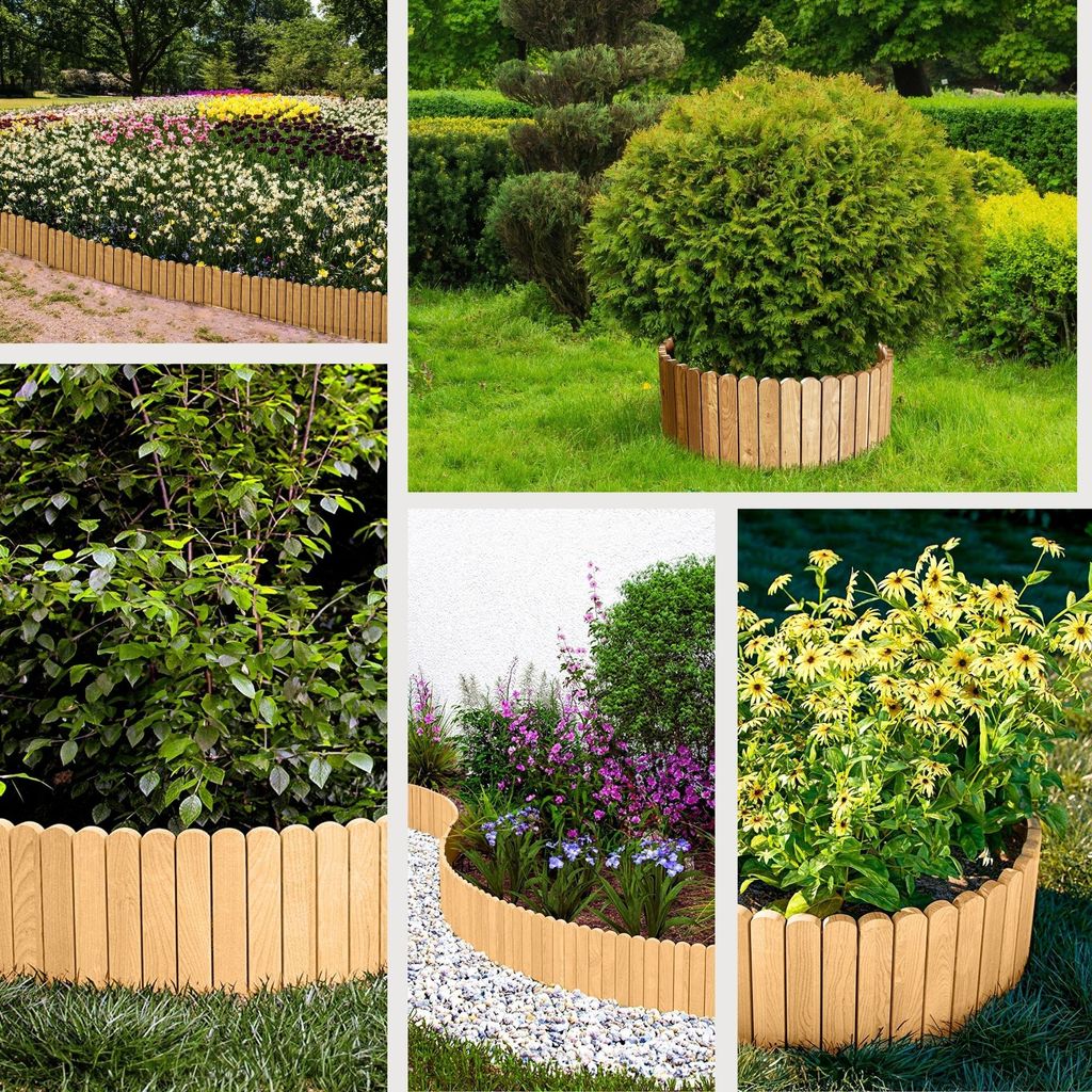 Dekorativní dřevěný zahradní plot, přírodní, 200x40 cm Obrázek produktu 6