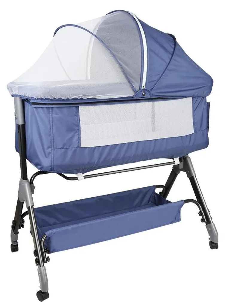 Lit de Proximité Bébé - Cododo Mobile avec 4 Roulettes et Ajustable