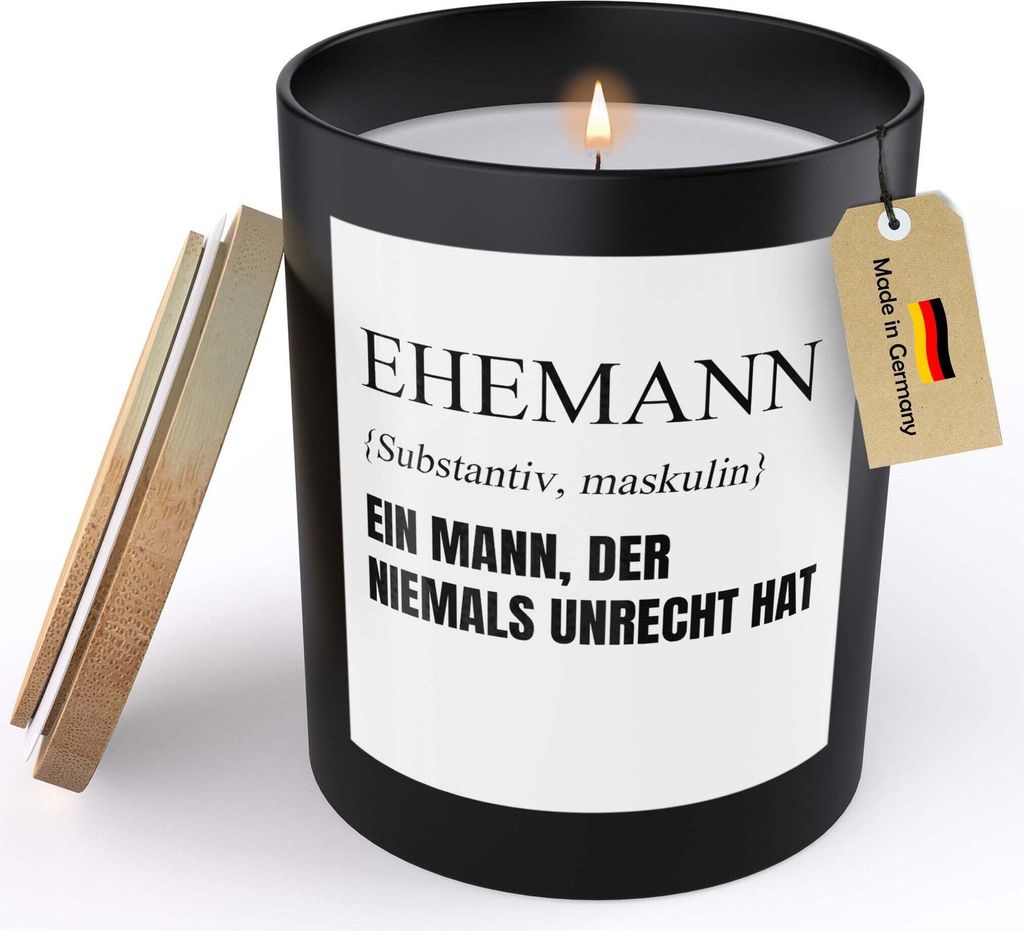 22Feels Ehemann Geschenk Hochzeitstag Spruchkerze "Definition" Männer Geburtstag Sojawachs Kerze im Glas Liebe Ehe Partner Handgemacht Duft Deko V...
