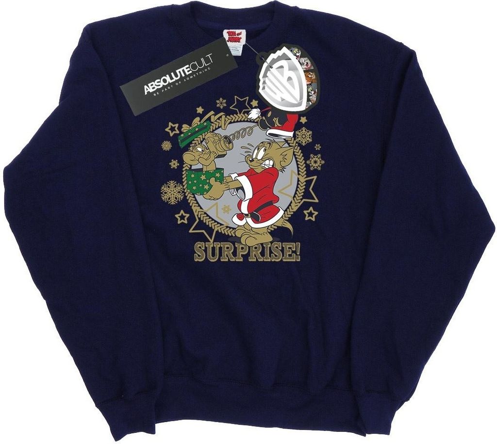 Tom And Jerry - "Christmas Surprise" Sweatshirt für Herren BI46974 (M) (Marineblau)