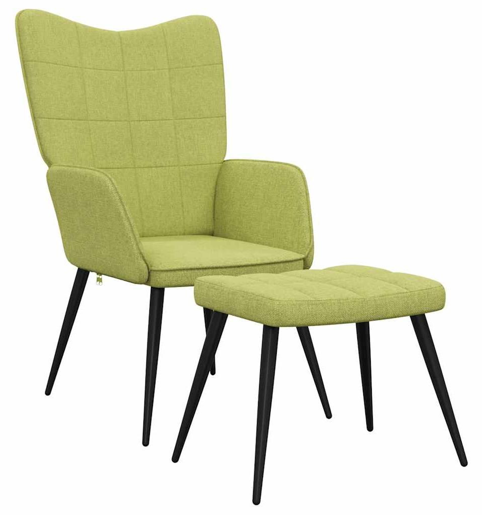 vidaXL Relaxsessel mit Hocker Grün Stoff