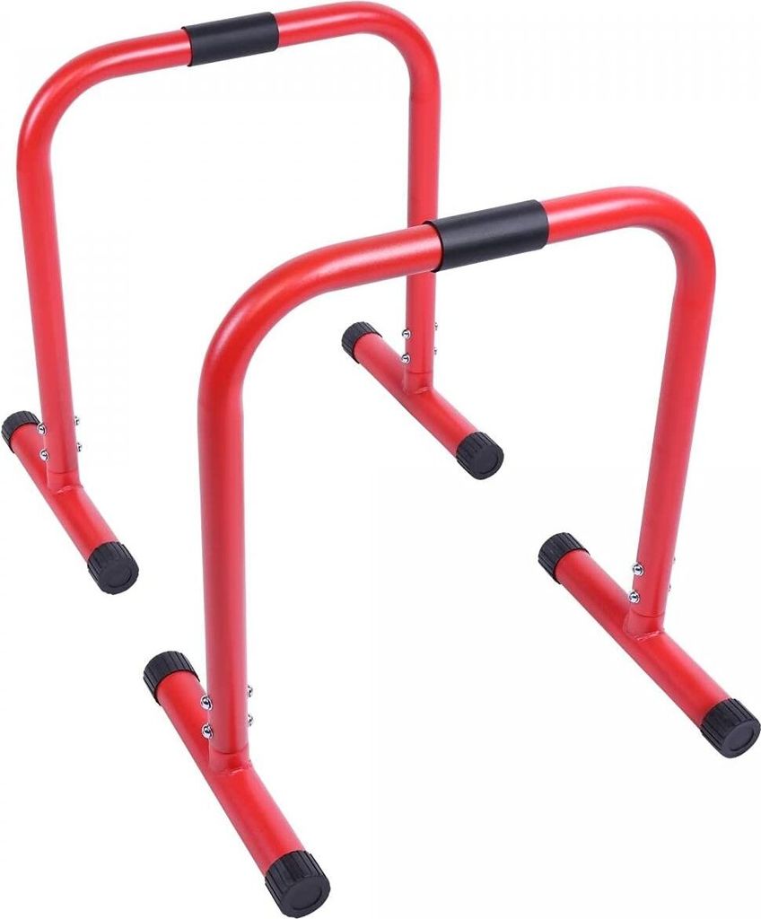 Dip Barren Push-up Stand Bar Fitness Parallettes 73x61cm Calisthenics ROT