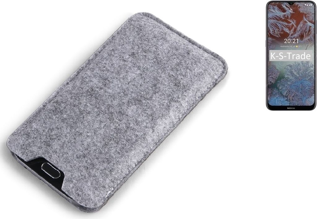 K-S-Trade Filz Handyhülle kompatibel mit Nokia G10 Schutzhülle Filztasche Filz Tasche Case Sleeve Handy Hülle Filzhülle grau