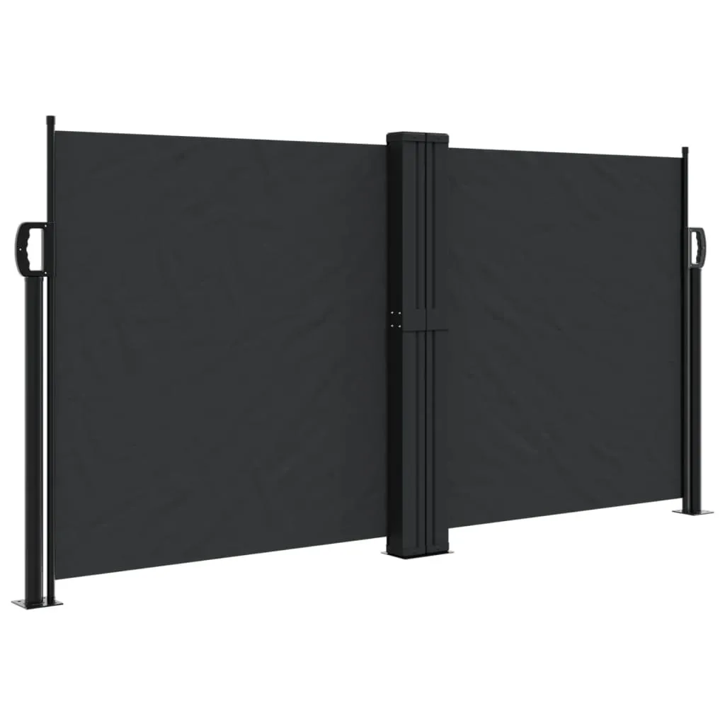 Tenda da Sole Laterale Retrattile Nera 120x600 cm | Design vidaXL
