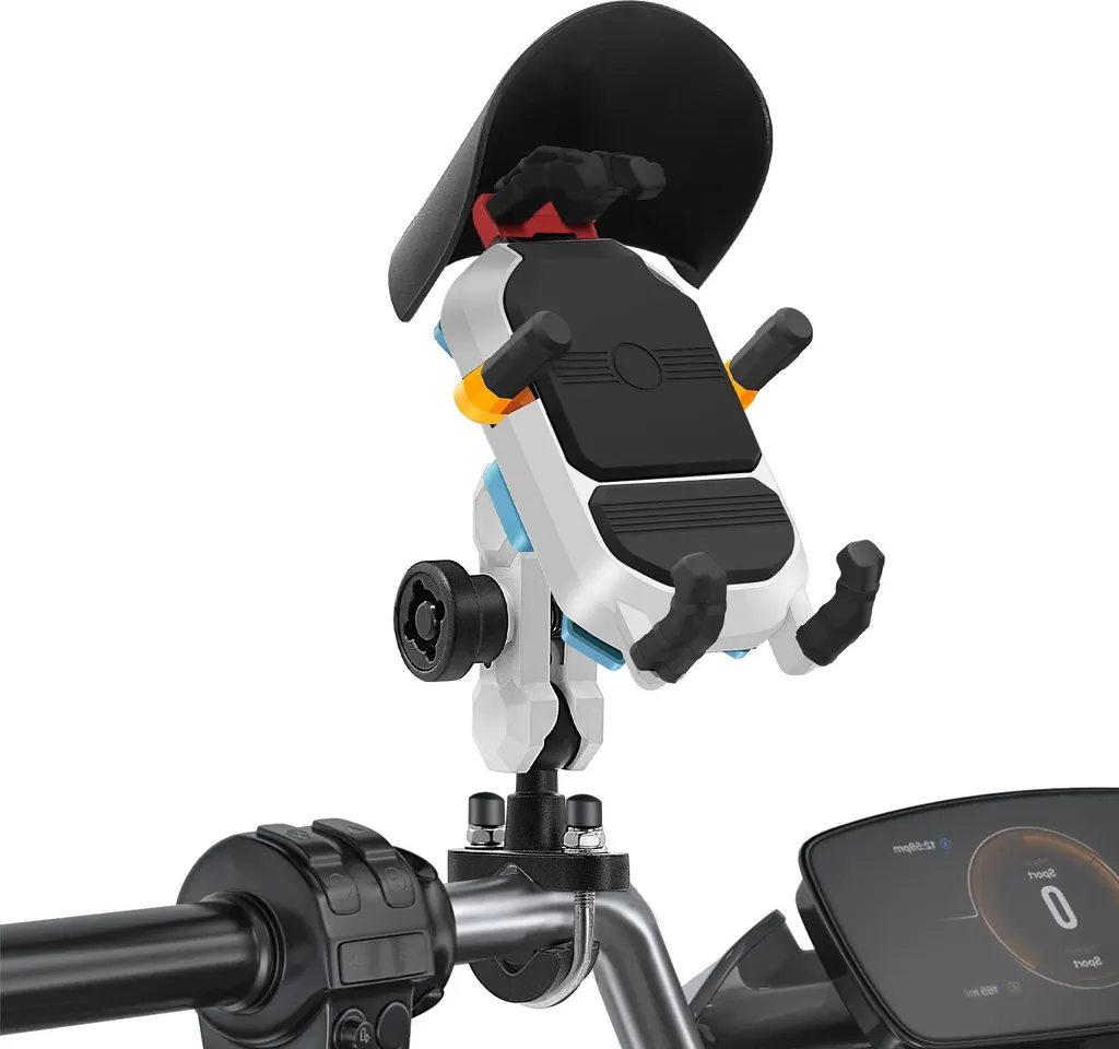 Support smartphone moto pour guidon avec rotation 360 et protection pluie