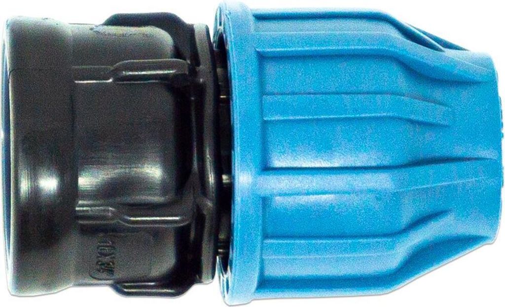 Jason Kupplung PP 16 mm x 3/4" Klemm x Innengewinde 16bar Schwarz/Blau DVGW/KIWA/WRAS/SVGW