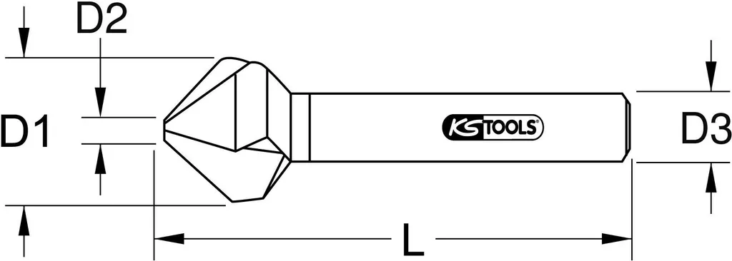 Punta Svasatrice KS TOOLS 8mm HSS Co 5 336.0126 - Sbavatura Rapida