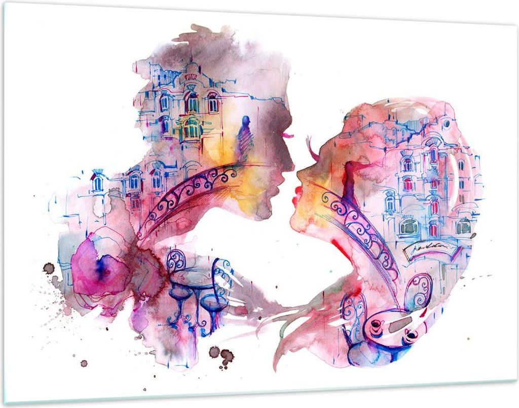 Bilder auf glas - Paar Liebe Frau urban - 120x80cm - Produktbild 