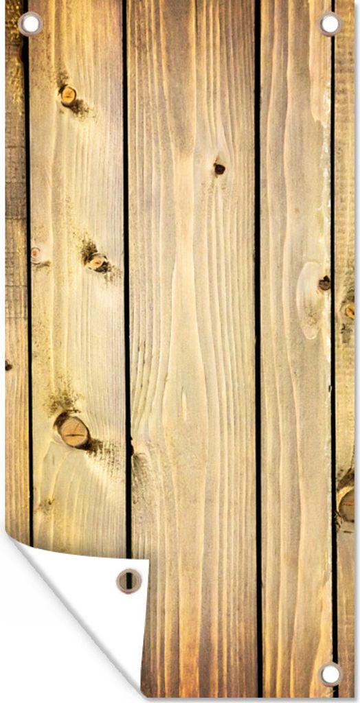 MuchoWow 30x60 cm Outdoor-Poster Gartendeko Sichtschutz Garten Poster für den Garten Dielen - Holz - Fußboden