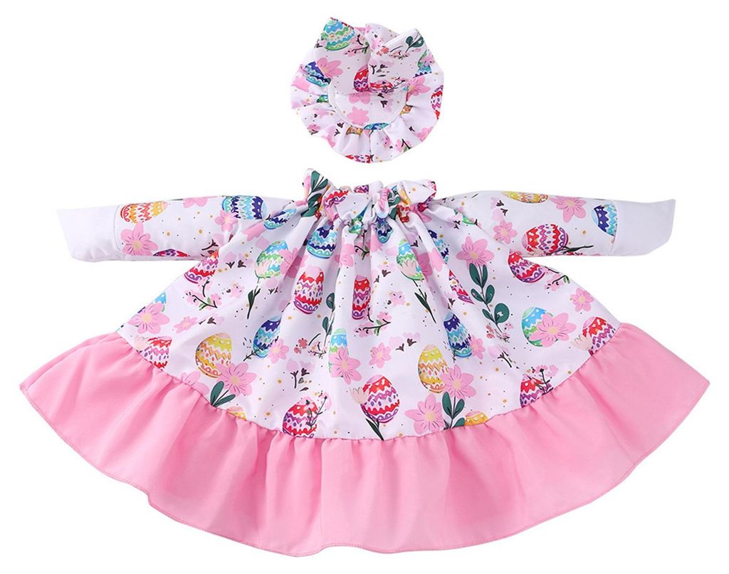 Ostergans-Outfit für 58 cm hohe Gänsefigur aus Zement und Kunststoff, Gänsekleid und Hut-Set für Garten, Terrasse und Hof