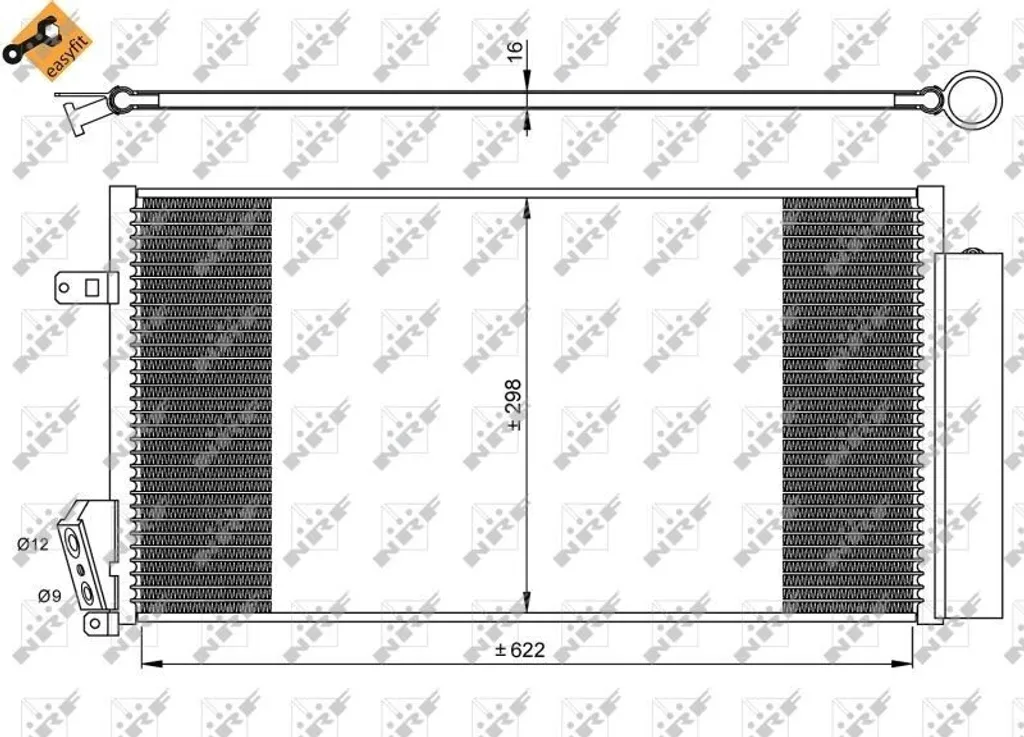 Condenseur Clim NRF 35940 OE 51838048 pour Fiat Doblo et Opel Combo