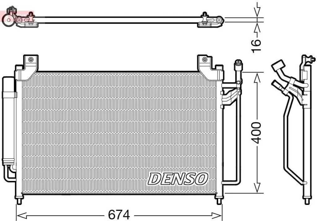 Condenseur Mazda CX-7 DENSO DCN44013 avec Filtre Déshydrateur Intégré