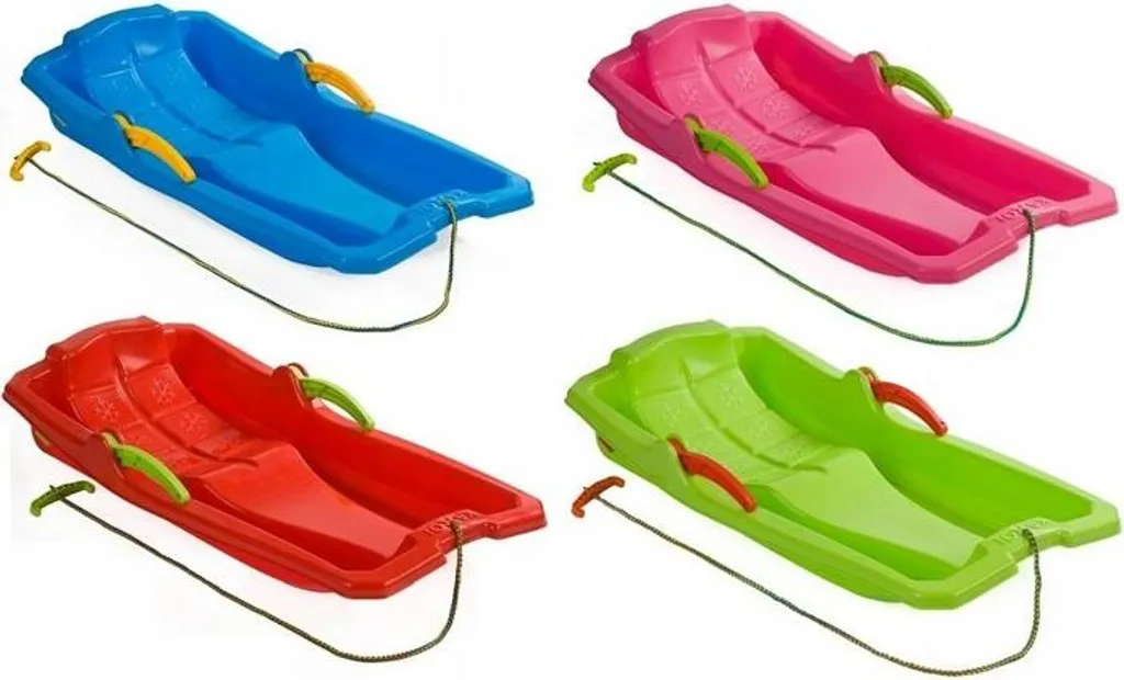 Luge à freins pour enfant KAROL en plastique robuste avec cordelette