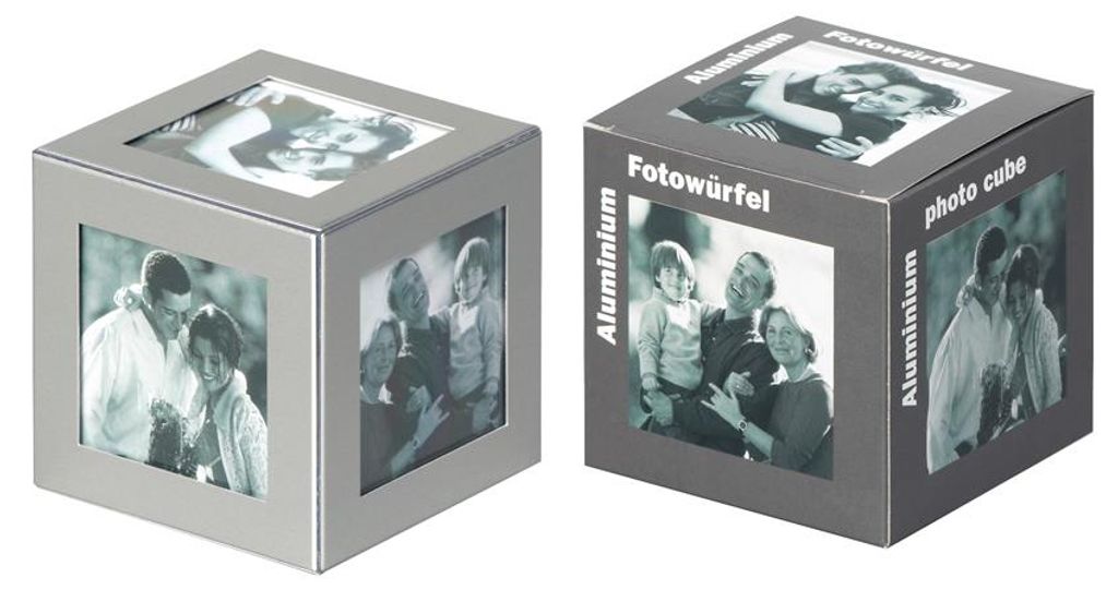 Walther Fotowürfel aus Aluminium, 9x9x9 cm, für 6 Fotos Produktbild 
