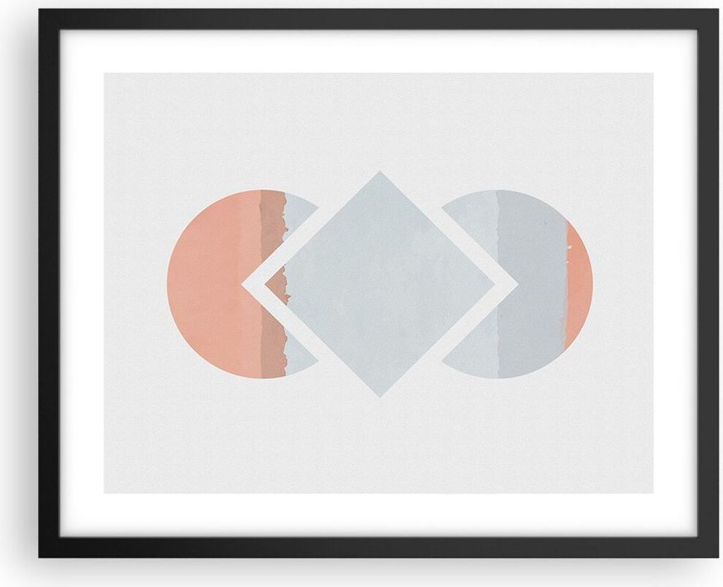 Gerahmtes Poster - Schwarzer Rahmen - Stück Geometrisch Diamant - 50x40 cm - Wand Bild - Wanddeko - Wandbilder - Kunstposter - Wandposter - Bilder...