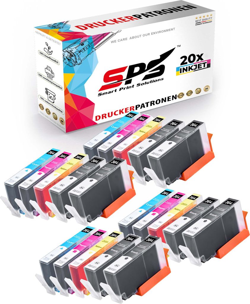 20x Tinten HP 364XL Multipack kompatibel für HP Photosmart B110F Drucker