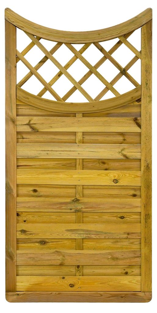 Ligna Gard Dichtzaun Lausanne Pro gebogen mit Rankgitter 90x180 cm Holzzaun Kiefer Kesseldruckimprägniert stabiler Rahmen 44x68 mm sehr stabil