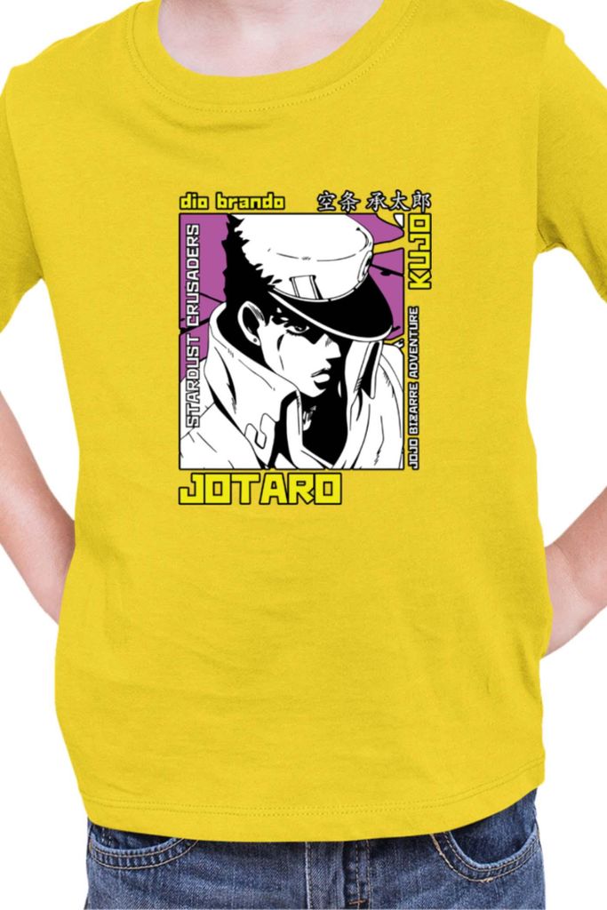 Kinder T-Shirt Manga Japan Anime Comics Animation Jojo Bizzare Adventures Brando, 3-4 Jahr - 104 / Gelb