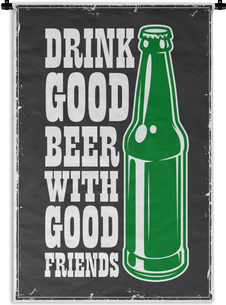 MuchoWow® Wandteppich Wandbehang Mancave - Bier - Vintage - Produktbild 