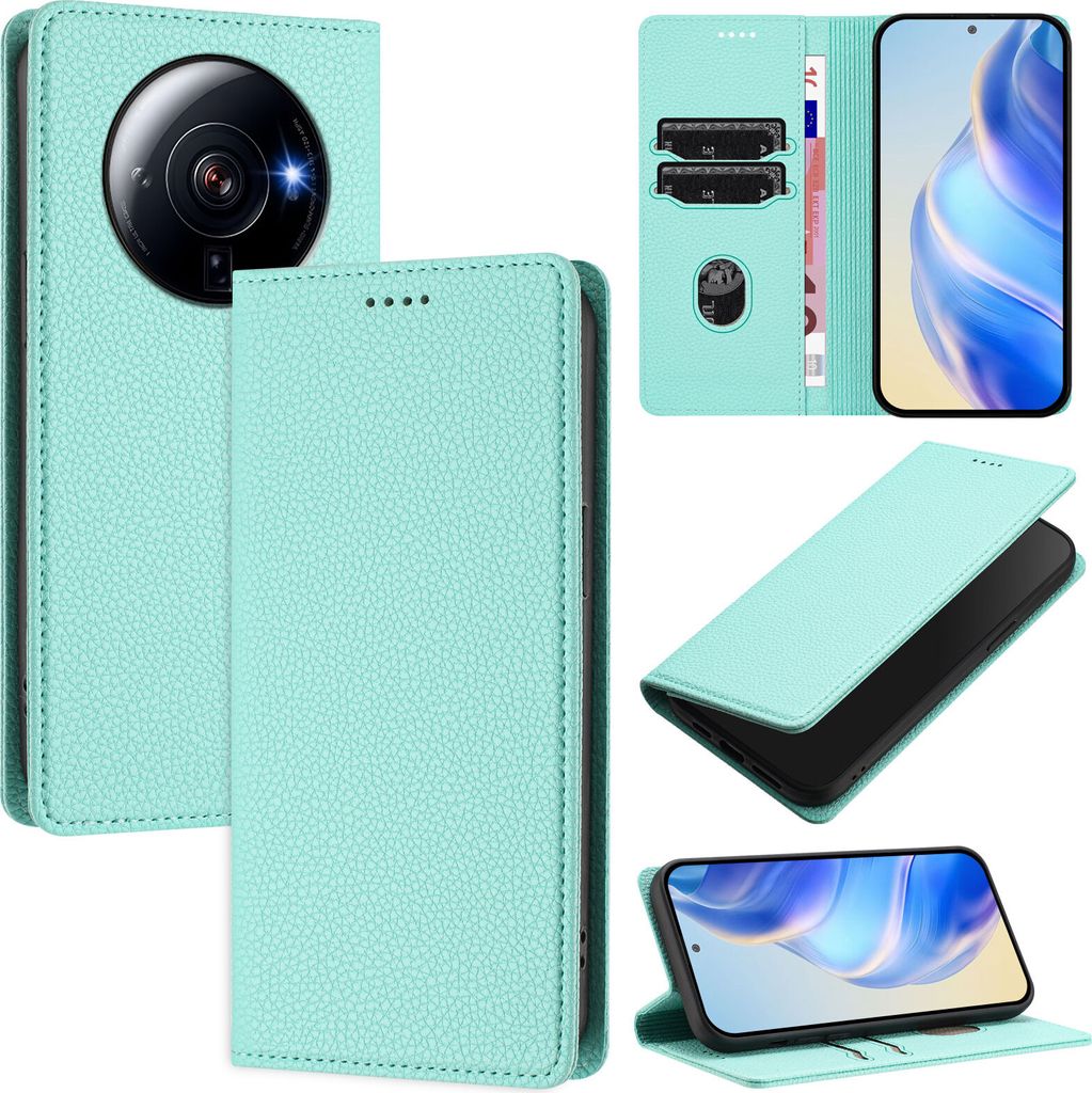 Litchi Leder Handyhülle für Xiaomi 12S Ultra Wallet Produktbild 