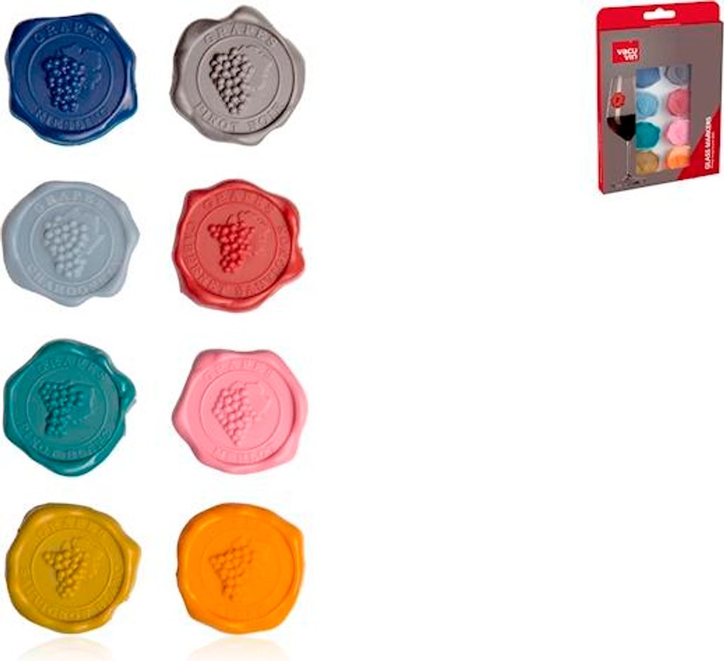 Vacu Vin Glasmarker Klassik Siegel 8er Set, Motiv Immagine del prodotto 