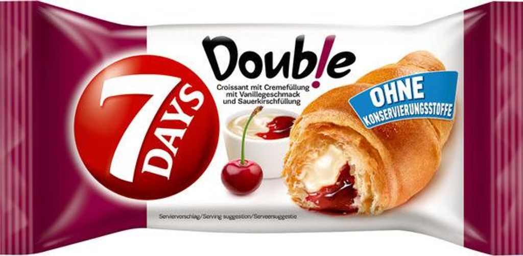 7 DAYS Double Croissant Vanille-Sauerkirsche