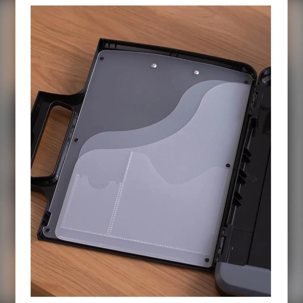 INF Boîte de Rangement Multifonction avec Bloc-Notes Bureau Mobile Noir - 2
