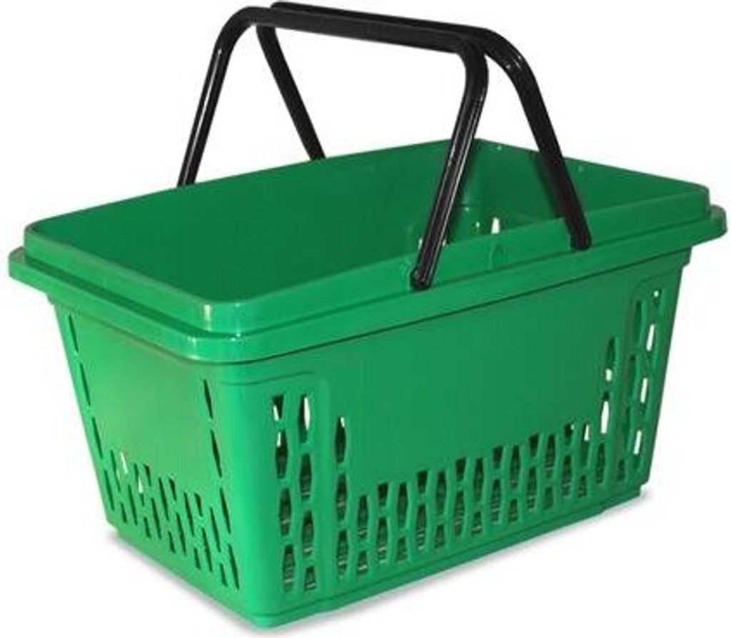 Einkaufskorb mit 2 Bügel, 40 Liter, grün