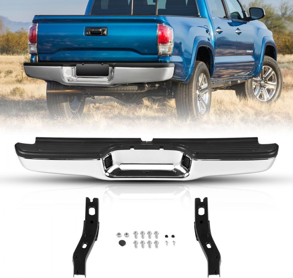 Heckstoßstange Toyota Tacoma 95-04 - Chromstahl - Galvanisiert - Stilvoller Schutz - Langlebige Trittpolster
