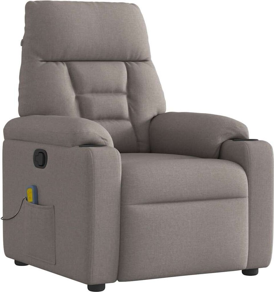 Massagesessel Taupe Stoff