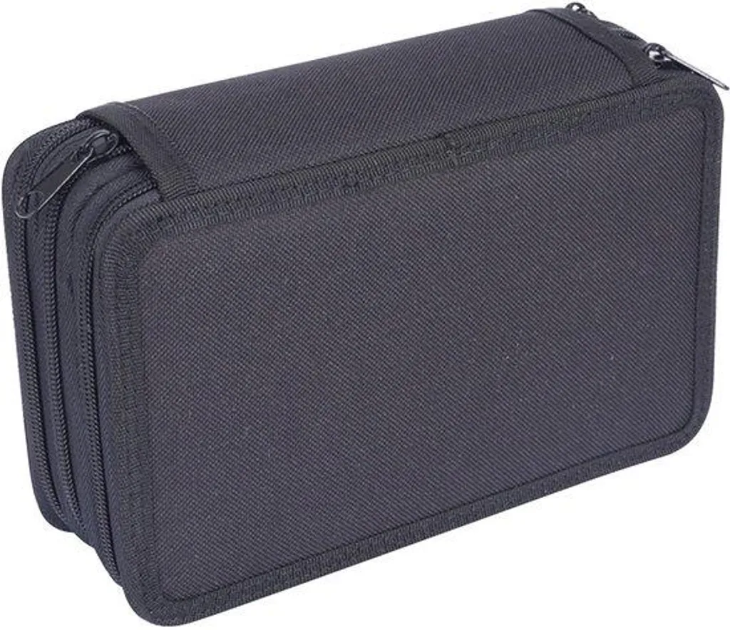 Trousse noire pour fille à plusieurs compartiments et zip robuste