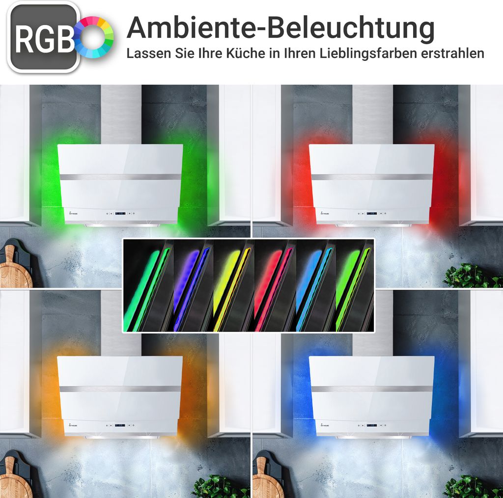 Dunstabzugshaube 60 cm | Kopffreie Wandhaube | Edelstahl | Produktbild 2