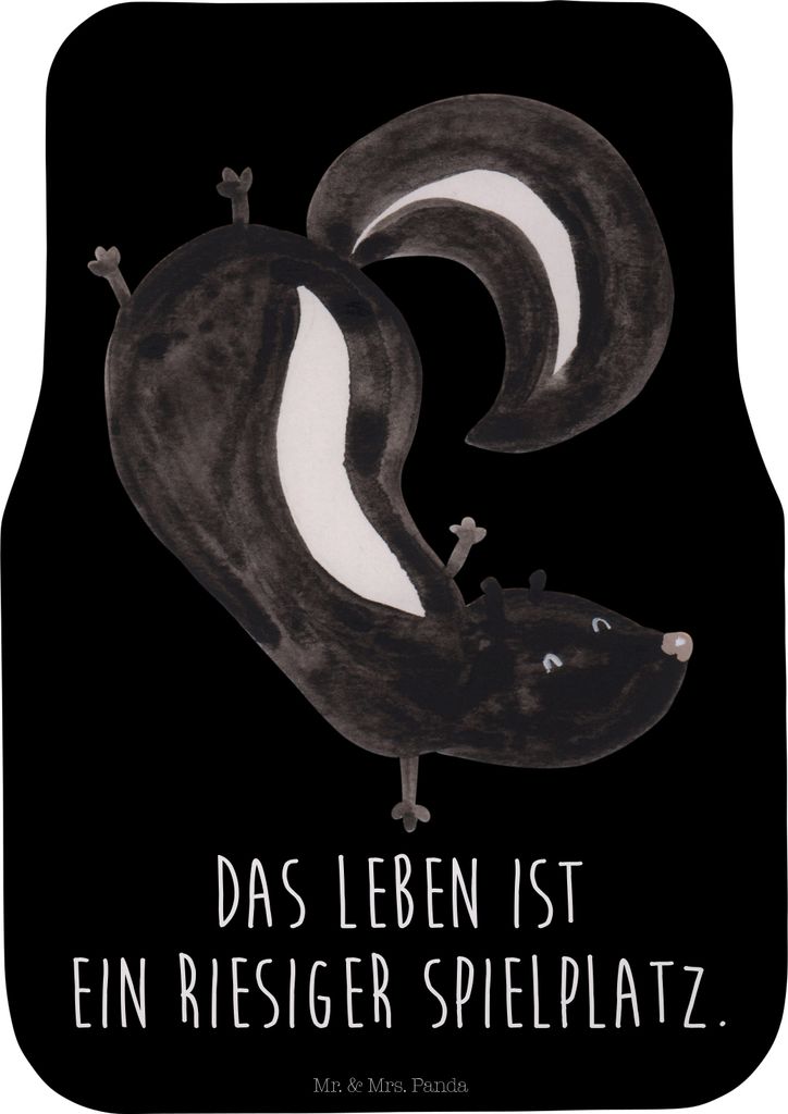 Mr. & Mrs. Panda Auto Fußmatte Stinktier Handstand - Schwarz - Geschenk, Automatte, Autoteppich, Teppich, Skunk, Fürs, Stinker, Spielplatz, Wildt...