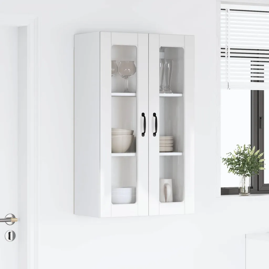 Mobiletto Bianco Lucido per Casa e Cucina | Armadietto 60x31x100 cm - 3