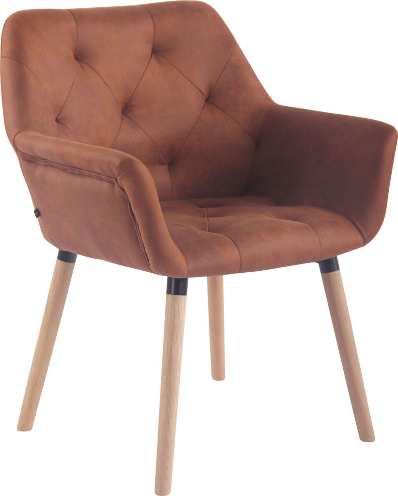 CLP Esszimmerstuhl Cassidy Kunstleder mit Armlehne,braun natur