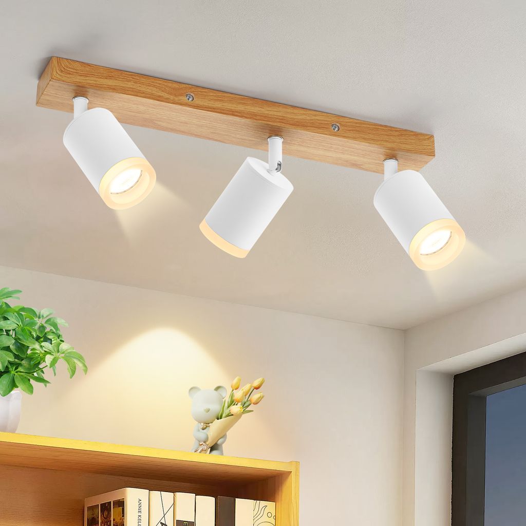 ZMH Spot de plafond 3 flammes blanc Lampe de cuisine GU10 Image du produit 