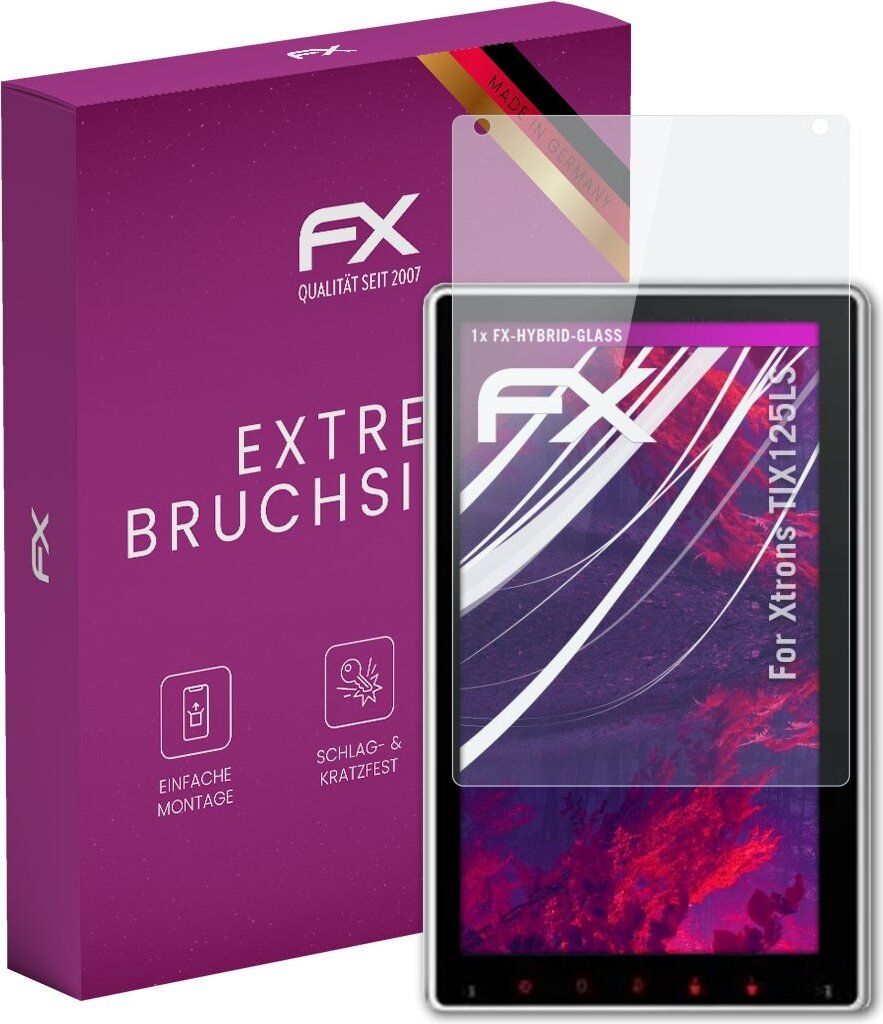 atFoliX FX-Hybrid-Glass Displayfolie kompatibel mit Xtrons TIX125LS Glasfolie