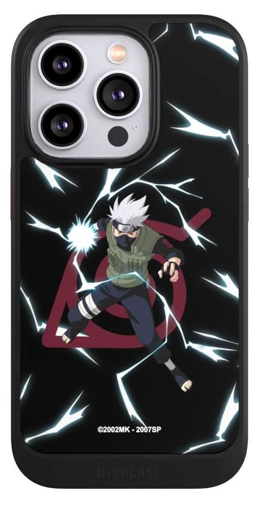 NIVOCASE Hülle für Apple iPhone 14 Pro Handyhülle NIVOcore Case Schwarz Naruto Shippuden Offizielles Lizenzprodukt Kakashi