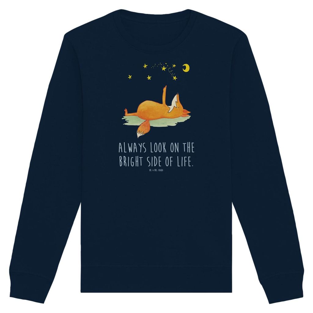 Mr. & Mrs. Panda Bio Sweatshirt Fuchs Sterne Größe XL - French Navy - Geschenk, Hoffnung, Pulli, Sweater, Mond, Optimistisch, Pullover, Positiv, ...