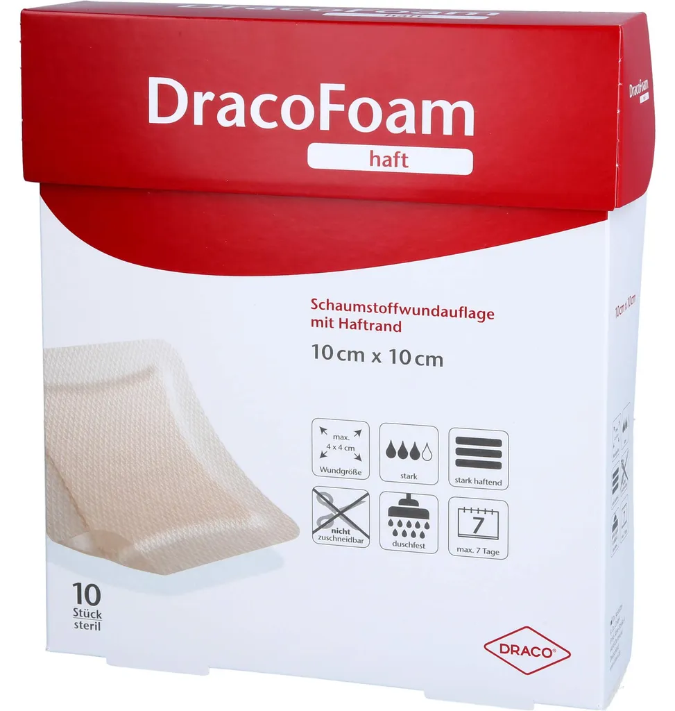 Évitez la macération avec le pansement mousse DracoFoam haft - 10 unités