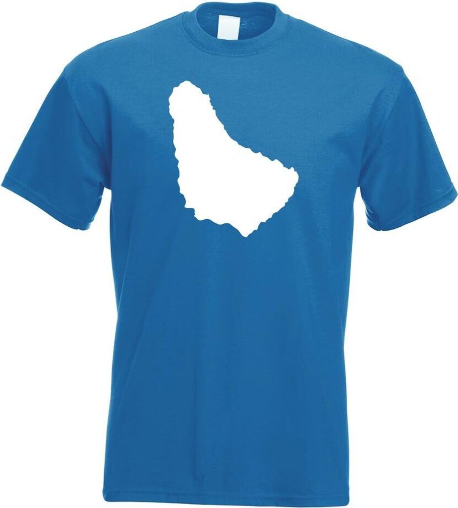 Kiwistar - T-Shirt - royal - Barbados Umriss Kontur Herren Funshirt Bedruckt Design Sprüche Spruch Motive - mit Motiv Bedruckt - Funshirt Design -...