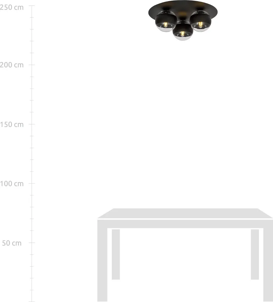 Plafonnier SOLAR 3 Noir Strié - Solution d'éclairage chic pour petit espace - 5