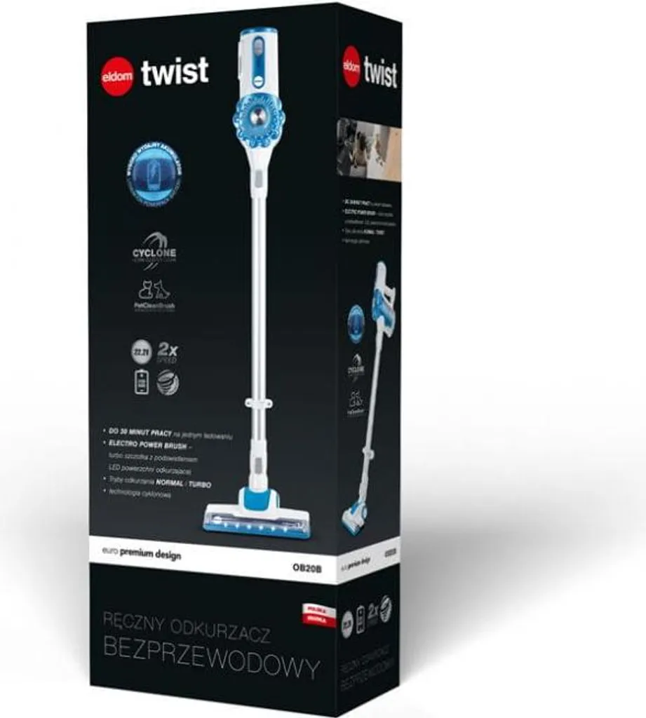 Aspirateur à main Eldom OB20B TWIST sans fil pour petits débris