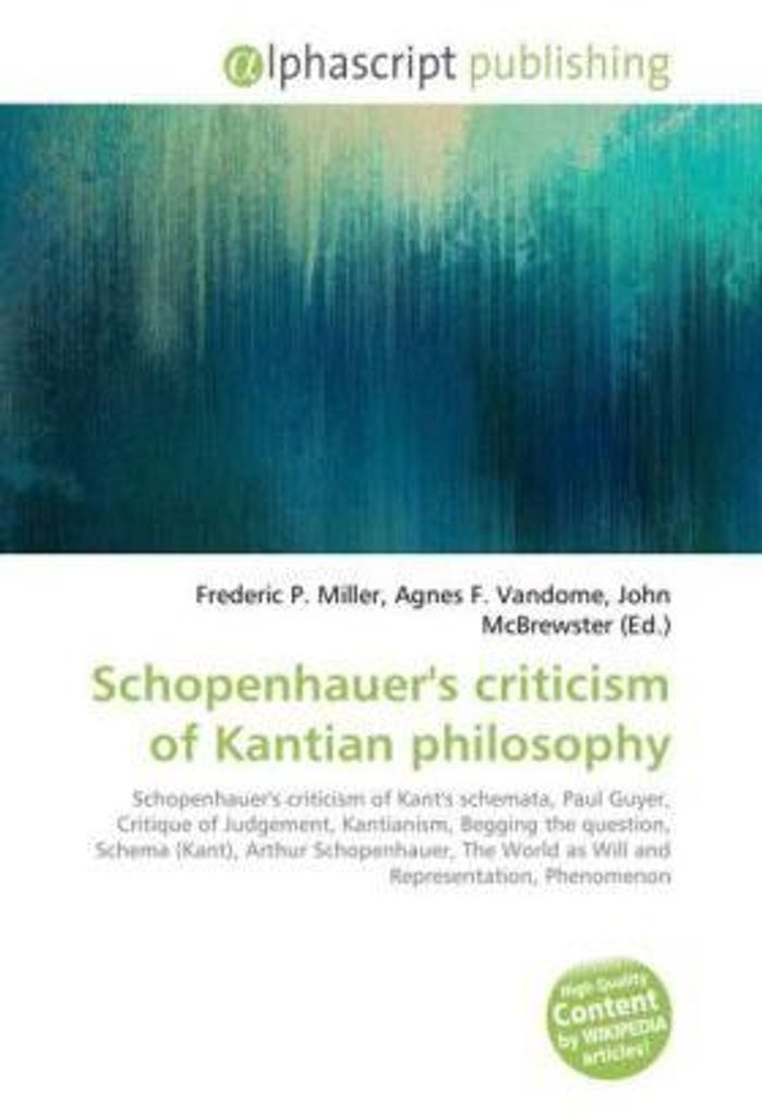 Schopenhauer's criticism of Kantian philosophy